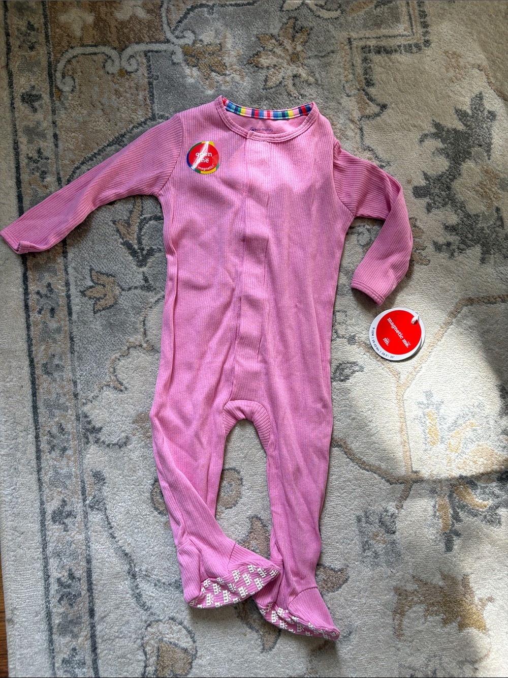 Magnetic Me Pink Ribbed Footed One-Piece NWT